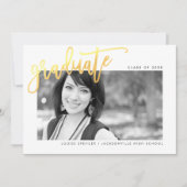 2020年卒業モダン者オーバーレイフェイク金ゴールド サンキューカード (正面)