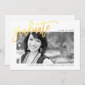 2020年卒業モダン者オーバーレイフェイク金ゴールド サンキューカード (正面/裏面)