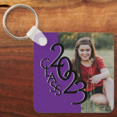 2020年卒業記念フォトパープルとブラック キーホルダー (正面)