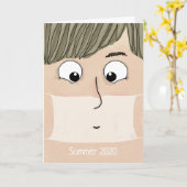 2020年夏の新しい外観、男性おもしろい顔マスクタン カード (黄色い花)