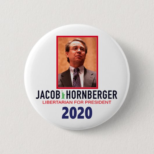 2020年大統領向けJacob Hornberger氏 缶バッジ (正面)