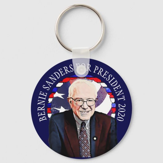 2020年大統領選挙のためのバーニー・サンダース キーホルダー (正面)