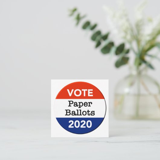 2020年大統領選挙の紙の投票用紙 スクエア名刺 (スタンド正面)