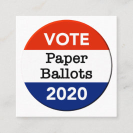 2020年大統領選挙の紙の投票用紙 スクエア名刺