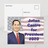 2020年大統領選挙の記念としてジュリアン・カストロ ポストカード (正面/裏面)