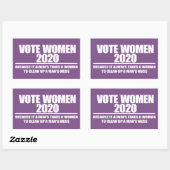 2020年女性に投票 長方形シール (シート)
