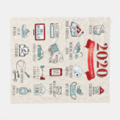 2020年封鎖記念ロックダウン・クリスマス フリースブランケット (正面(横))