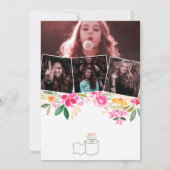 2020年度のユーモアあふれるロールフラワーの写真を使ったバーチャル卒業式 招待状 (裏面)