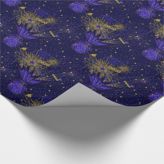 2020年度のCenterpiece – 濃い青色のギフト用ラッピング ラッピングペーパー (角)