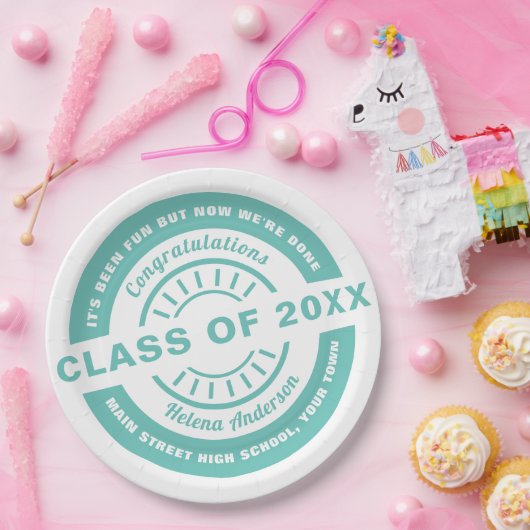 2020年度または任意の年度の卒業テンプレート ペーパープレート (パーティー)