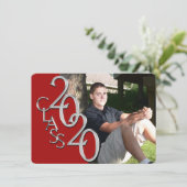 2020年度赤写真卒業招待状 招待状 (スタンド正面)