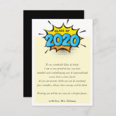 2020年度 担任の先生から生徒へのメモ漫画 サンキューカード (正面/裏面)