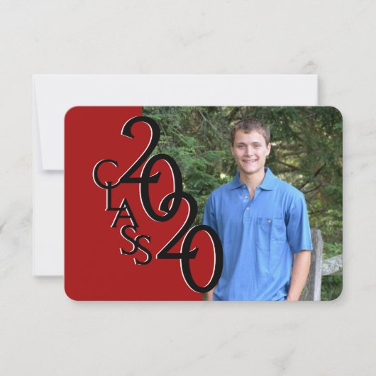 2020年度 赤い写真 卒業ミニクラス 招待状 (正面)
