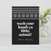 2020年手を洗おう 面白いユーモアスウェットステッチ シーズンカード (スタンド正面)