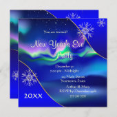 2020年新年の夜のオーロラパーティー 招待状 (正面/裏面)