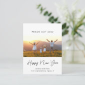 2020年新年の平和の写真モダン シーズンポストカード (スタンド正面)