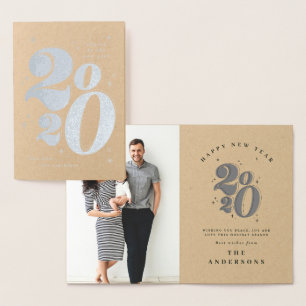 2020年新年の応援はっきりしたタイポグラフィ 箔カード