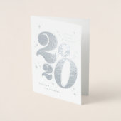 2020年新年の応援はっきりしたタイポグラフィ 箔カード (正面)