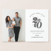 2020年新年の応援はっきりしたタイポグラフィ 箔カード (内部)