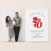 2020年新年の応援はっきりしたタイポグラフィ 箔カード (内部)