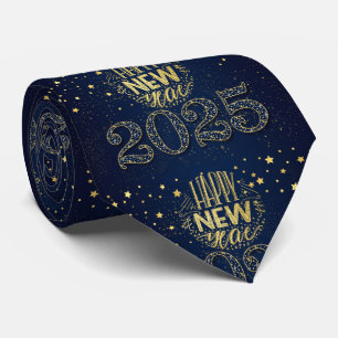 2020年新年の金ゴールド(深いネービーブルー) ネクタイ