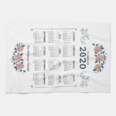 2020年月次カレンダーの個人用設定カスタム キッチンタオル (横)