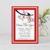 2020年正月中国ののネズミと花の木 招待状 (スタンド正面)