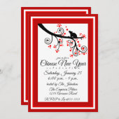 2020年正月中国ののネズミと花の木 招待状 (正面/裏面)