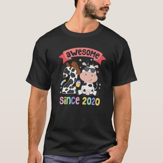 2020年生まれのすてきな女の子2歳の誕生日服 F Tシャツ (正面)