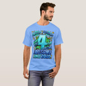 2020年生まれの4歳の誕生日おめでとう コミックスタイル Tシャツ (正面フル)