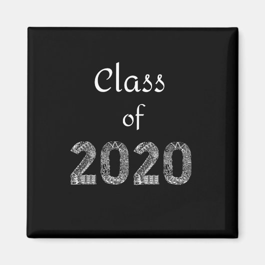 2020年白文字マグネットのクラス マグネット (正面)