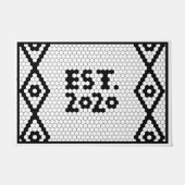 2020年白黒のタイル結婚を制定 ドアマット (正面)