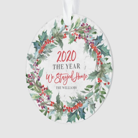 2020年私たちはホリーリースクリスマス オーナメント (正面)