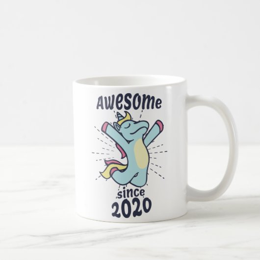2020年素晴らし以来 – Unicorn子供の誕生日 コーヒーマグカップ (右)