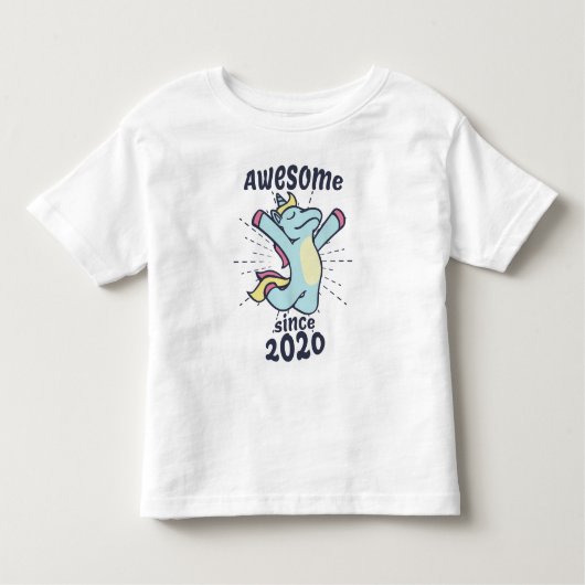 2020年素晴らし以来 – Unicorn子供の誕生日 トドラーTシャツ (正面)
