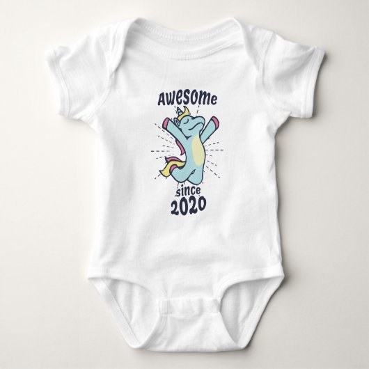 2020年素晴らし以来 – Unicorn子供の誕生日 ベビーボディスーツ (正面)