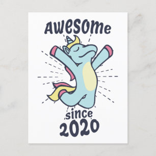 2020年素晴らし以来 – Unicorn子供の誕生日 ポストカード