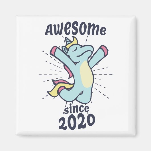 2020年素晴らし以来 – Unicorn子供の誕生日 マグネット (正面)