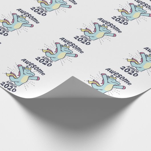 2020年素晴らし以来 – Unicorn子供の誕生日 ラッピングペーパー (角)