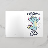 2020年素晴らし以来 – Unicorn子供の誕生日 箔グリーティングカード (外側レイダウン)