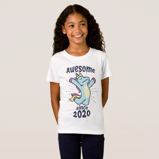2020年素晴らし以来 – Unicorn子供の誕生日 Tシャツ (正面フル)