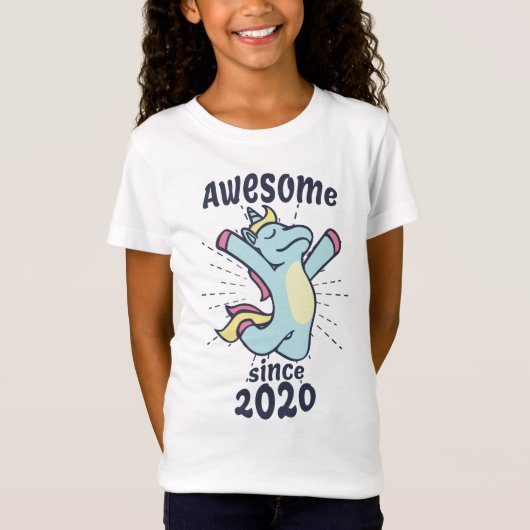 2020年素晴らし以来 – Unicorn子供の誕生日 Tシャツ (正面)