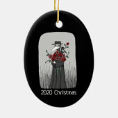 2020年聖降誕祭の飾りペスト博士赤バラ セラミックオーナメント (裏面)