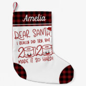 2020年親愛のパンデミックに本当におもしろい挑戦 スモールクリスマスストッキング (正面)
