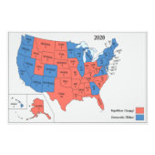 2020年選挙区大学US選挙地図60x40インチ フォトプリント (正面)