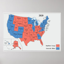 2020年選挙区米国選挙地図 ポスター