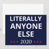 2020年選挙, 反トランプ - 誰でもいい II 招待状 (正面/裏面)