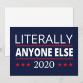 2020年選挙, 反トランプ - 誰でもいい III 招待状 (正面/裏面)