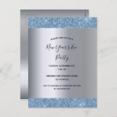 2020年銀色の大みそかパーティの招待状 シーズンポストカード (正面/裏面)