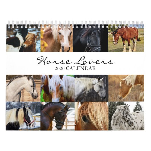 2020年馬好き暦-動物用オフィス暦 カレンダー (カバー)